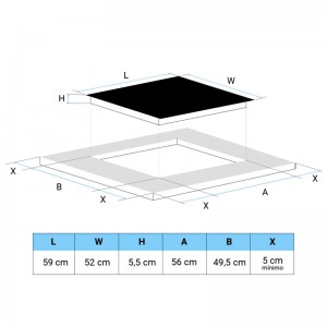 ENCIMERA INDUCCIÓN MEISSA 3070W FLEXIBLE BLANCA 6500W