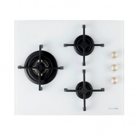 ENCIMERA CRISTAL GAS MAIA W-PLUS 3 FUEGOS DESIGN BLANCA