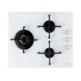 ENCIMERA CRISTAL GAS MAIA W-PLUS 3 FUEGOS DESIGN BLANCA