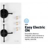 ENCIMERA CRISTAL GAS MAIA W-PLUS 3 FUEGOS DESIGN BLANCA