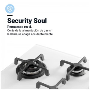 ENCIMERA CRISTAL GAS MAIA W-PLUS 3 FUEGOS DESIGN BLANCA
