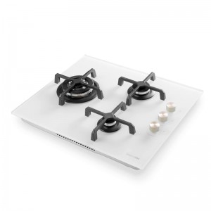 ENCIMERA CRISTAL GAS MAIA W-PLUS 3 FUEGOS DESIGN BLANCA