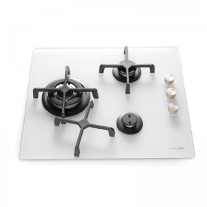 ENCIMERA CRISTAL GAS MAIA W-PLUS 3 FUEGOS DESIGN BLANCA