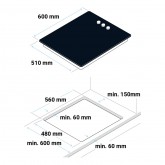 ENCIMERA CRISTAL GAS MAIA W-PLUS 3 FUEGOS DESIGN BLANCA