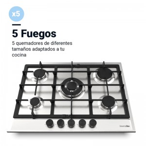 ENCIMERA GAS POLARIS 4005 INOX 5 FUEGOS