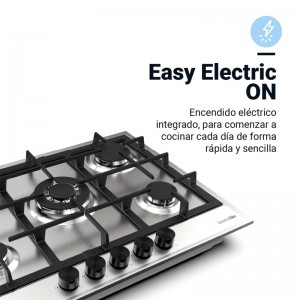 ENCIMERA GAS POLARIS 4005 INOX 5 FUEGOS
