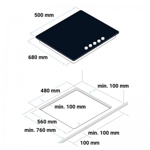 ENCIMERA GAS POLARIS 4005 INOX 5 FUEGOS
