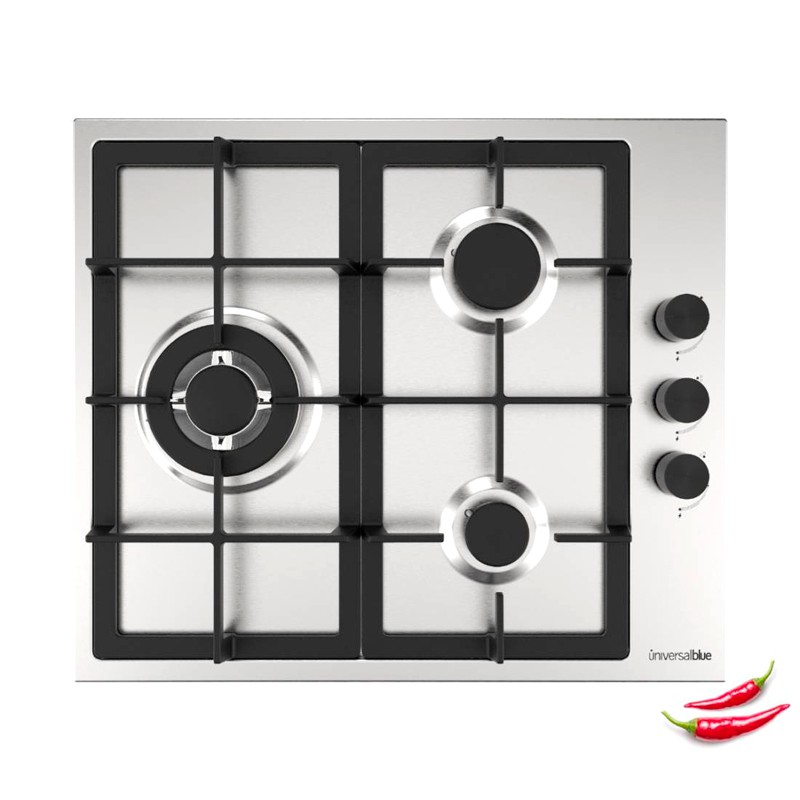 ENCIMERA GAS POLARIS 4003 INOX 3 FUEGOS