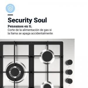 ENCIMERA GAS POLARIS 4003 INOX 3 FUEGOS