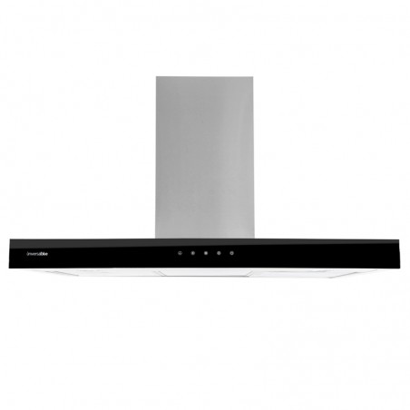 CAMPANA DECORATIVA KENIA 3190 INOX T INV. 90 CM FRONT NEGRO