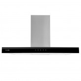 CAMPANA DECORATIVA KENIA 3190 INOX T INV. 90 CM FRONT NEGRO