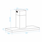 CAMPANA DECORATIVA KENIA 3190 INOX T INV. 90 CM FRONT NEGRO