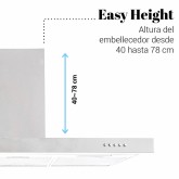 CAMPANA DECORATIVA KENIA 3090 INOX T INV. 90 CM