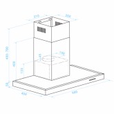 CAMPANA DECORATIVA KENIA 3090 INOX T INV. 90 CM