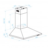 CAMPANA PIRAMIDAL EVEREST 2090 INOX 90 CM