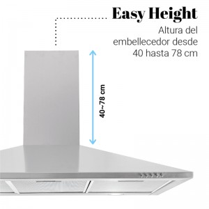 CAMPANA PIRAMIDAL EVEREST 2090 INOX 90 CM