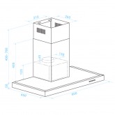 CAMPANA EN T KENIA 2060 INOX 60 CM