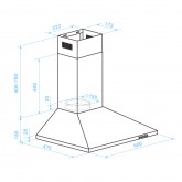 CAMPANA PIRAMIDAL EVEREST 2060 INOX 60 CM