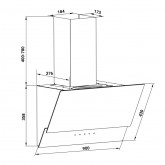 CAMPANA ESTELA 2090W CRISTAL BLANCO 90 CM