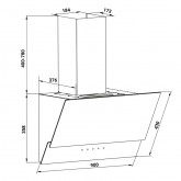 CAMPANA ESTELA 2090B CRISTAL NEGRO 90 CM