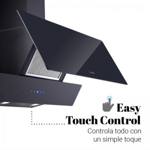 CAMPANA ESTELA 2090B CRISTAL NEGRO 90 CM