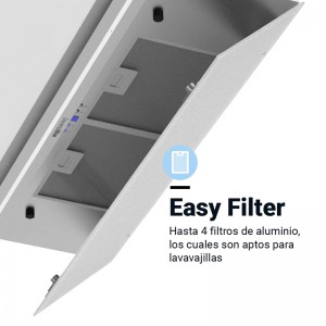 CAMPANA DE TECHO ALPES 4010W CRISTAL BLANCO