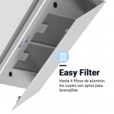 CAMPANA DE TECHO ALPES 4010W CRISTAL BLANCO