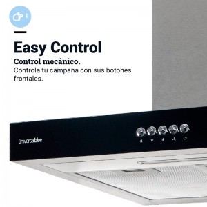 CAMPANA KENIA 4060 EN T NEGRA INOX 60CM