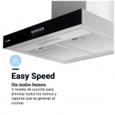 CAMPANA KENIA 4060 EN T NEGRA INOX 60CM