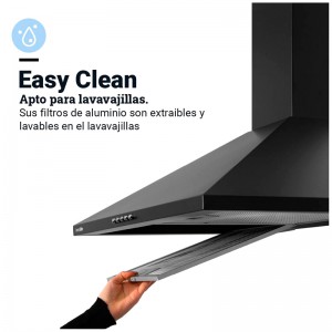 CAMPANA PIRAMIDAL EVEREST 4060B NEGRA 60 CM