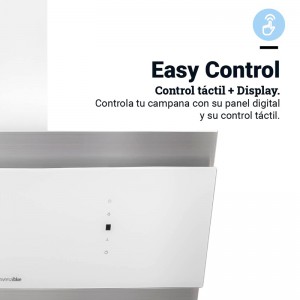 CAMPANA DECORATIVA ANDRES 4090W BLANCA INOX 90CM