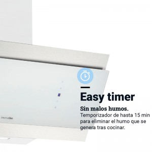 CAMPANA DECORATIVA ANDRES 4090W BLANCA INOX 90CM