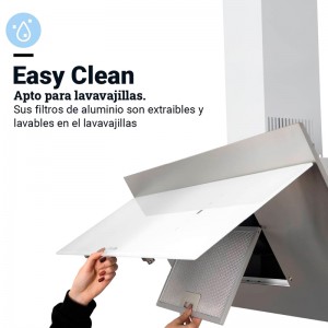 CAMPANA DECORATIVA ANDRES 4090W BLANCA INOX 90CM