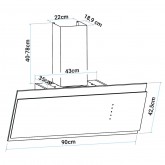 CAMPANA DECORATIVA ANDRES 4090W BLANCA INOX 90CM