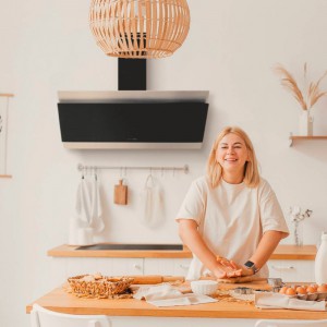 CAMPANA DECORATIVA ANDRES 4090B NEGRA/INOX 90CM