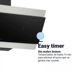 CAMPANA DECORATIVA ANDRES 4090B NEGRA/INOX 90CM