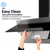 CAMPANA DECORATIVA ANDRES 4090B NEGRA/INOX 90CM