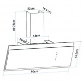 CAMPANA DECORATIVA ANDRES 4090B NEGRA/INOX 90CM