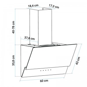 CAMPANA DECORATIVA ESTELA 4060W CRISTAL BLANCO 60CM