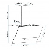 CAMPANA DECORATIVA ESTELA 4060W CRISTAL BLANCO 60CM