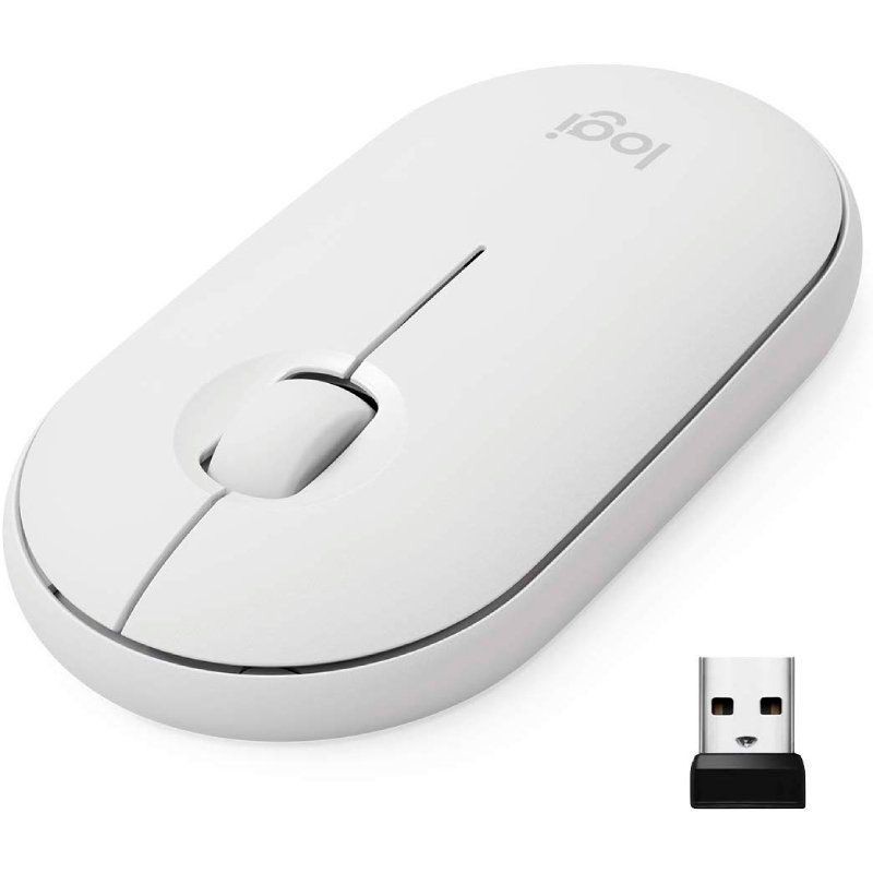 RATON LOGITECH PEBBLE M350 BLANCO CRUDO BLUETOOTH 