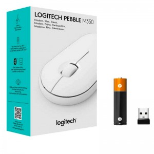RATON LOGITECH PEBBLE M350 BLANCO CRUDO BLUETOOTH 