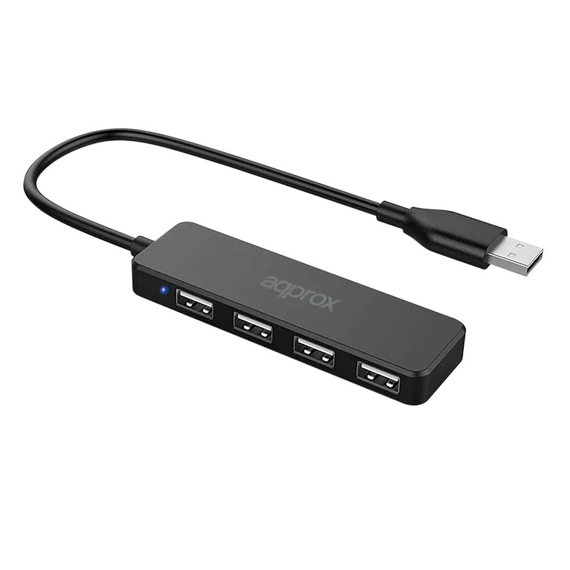 HUB APPROX 4 PORT USB 2.0 NEGRO APPC46