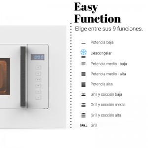 MICROONDAS ENCASTRE SPEEDYBAKE GRILL 20 L 800W BLANCO