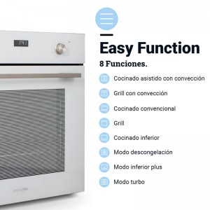 HORNO MULTIFUNCIÓN YASUR 4009W CRISTAL BLANCO DIGITAL