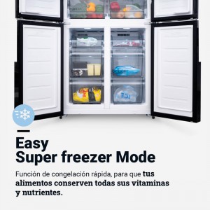 FRIGORÍFICO AMERICANO KIVU 4026B 4 PUERTAS NEGRO