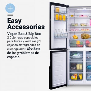 FRIGORÍFICO AMERICANO KIVU 4026B 4 PUERTAS NEGRO