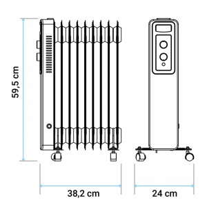 RADIADOR ACEITE VARADERO BLANCO 1500W 9 ELEMENTOS