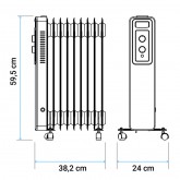 RADIADOR ACEITE VARADERO BLANCO 1500W 9 ELEMENTOS
