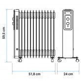 RADIADOR ACEITE VARADERO 2025 NEGRO/AZUL 2500W 13 ELEMENTOS